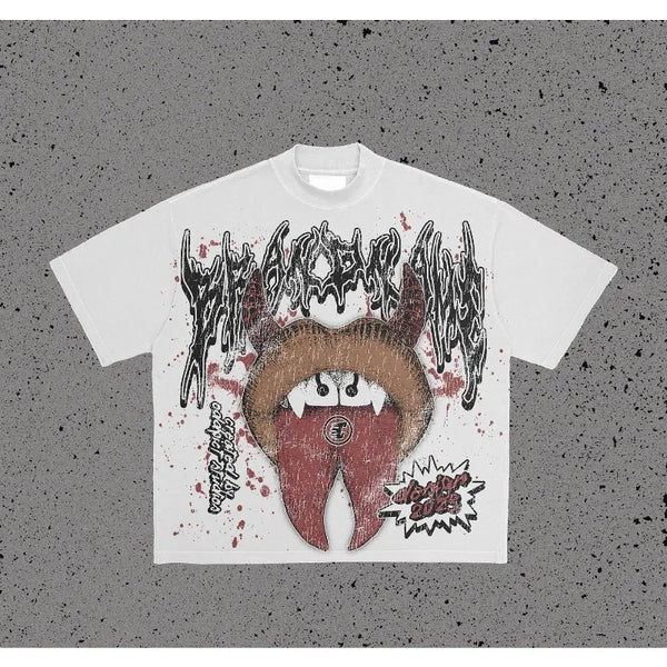 2024 Hip Hop Übergroßes bedrucktes T-Shirt 