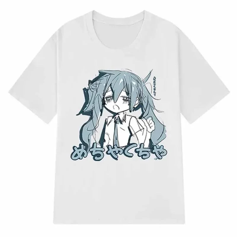 Japanese Y2K Anime Women T-shirt Cotton Loose Streetwear Casual Short-sleeved