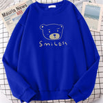 Streetwear Hoodie Women New Vintage Printed Smile Bear