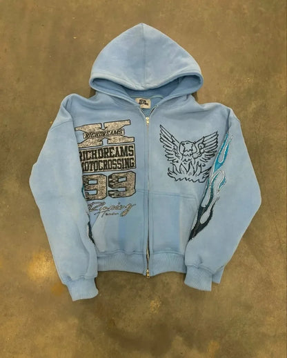 Rich Dreams Green Zip-Up Hoodie