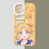 Sailor Moon Girl Weiche Silikonhülle für iPhone, transparente Rückseite