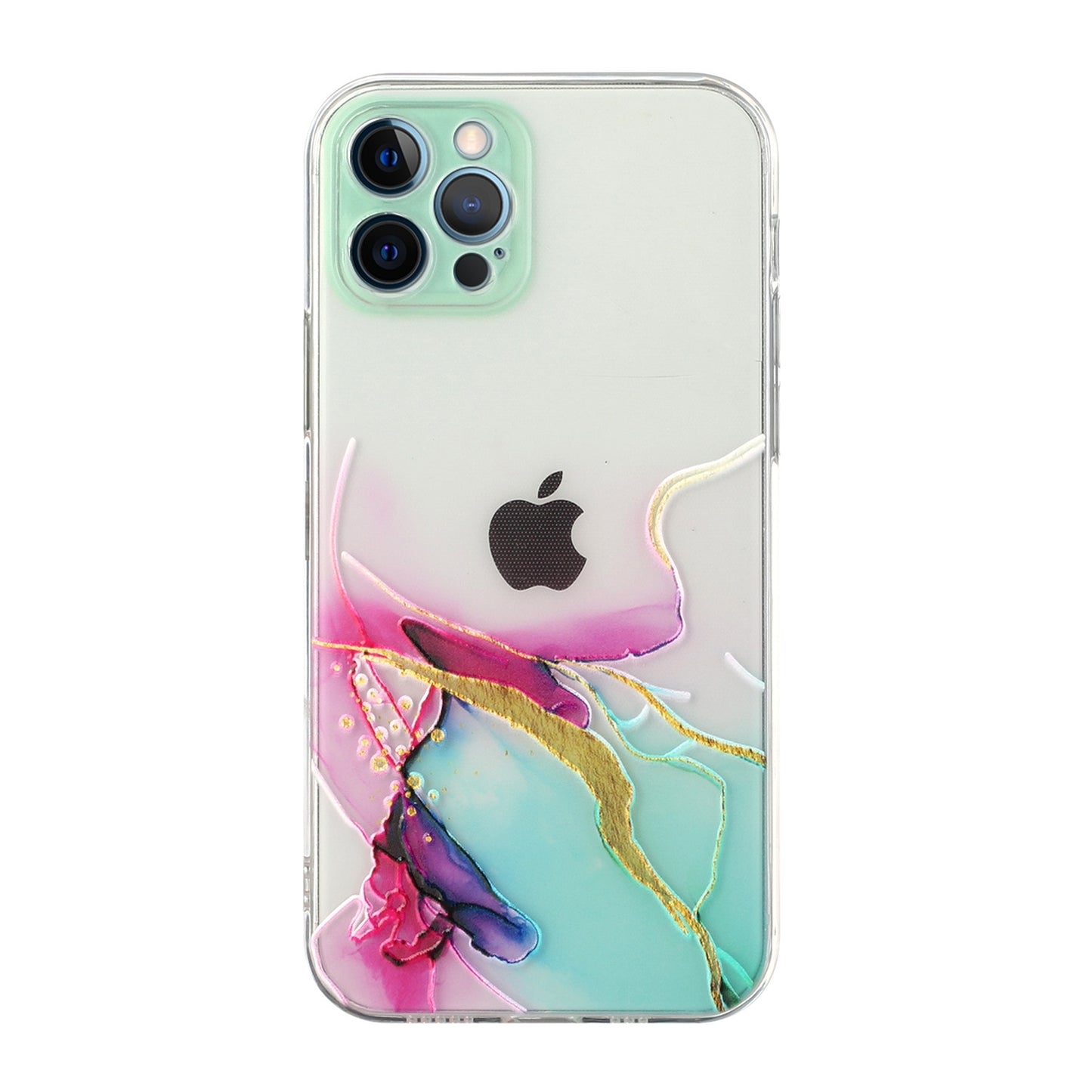 Case Laser Bling Marble Soft Clear Cover for iPhone