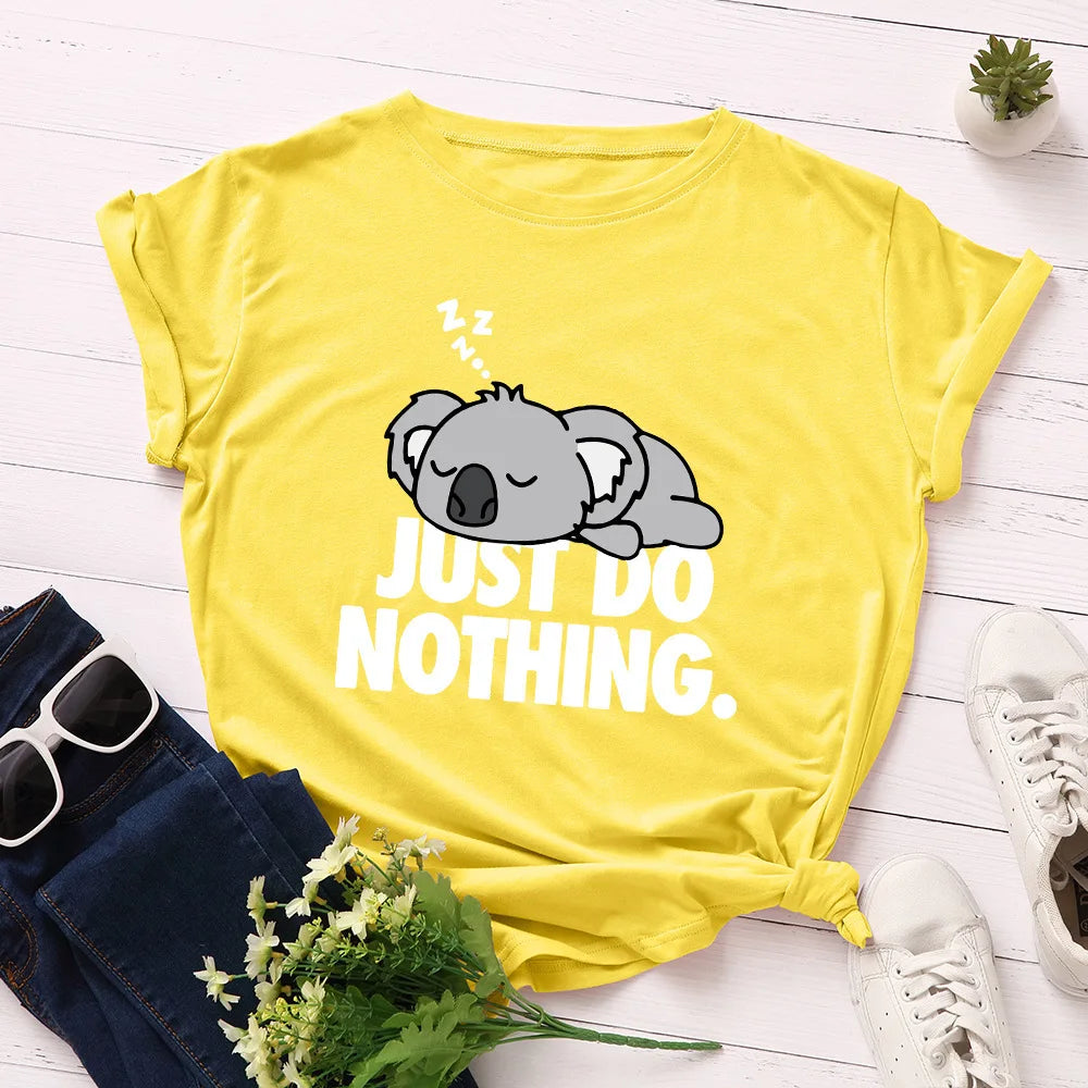 T-Shirt mit Koala-Print „Just Do Nothing“