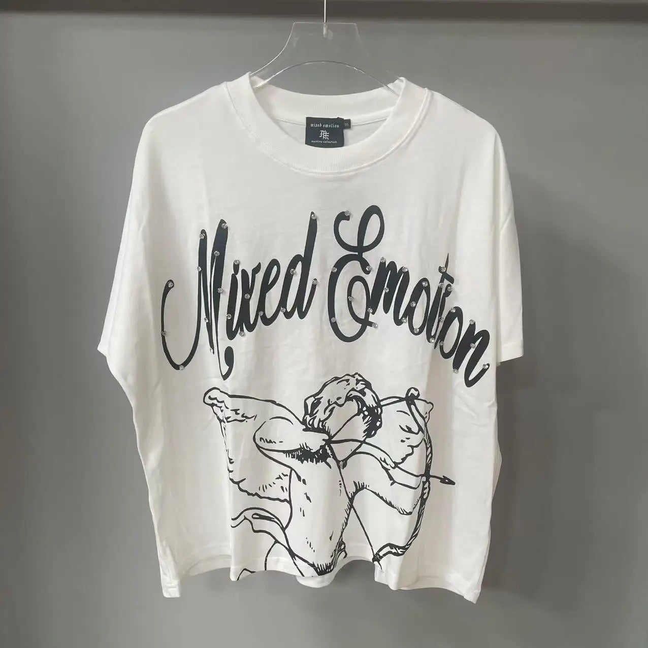 Summer Letter Mixed Emoticon Short Sleeve Tshirts for Men Streetwear Crew Neck