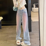 Y2K-inspirierte Harajuku Straight-Leg Jeans Streetwear Style