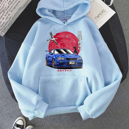 Hoodie Men Sweatshirts for Car Japanese Streetwear