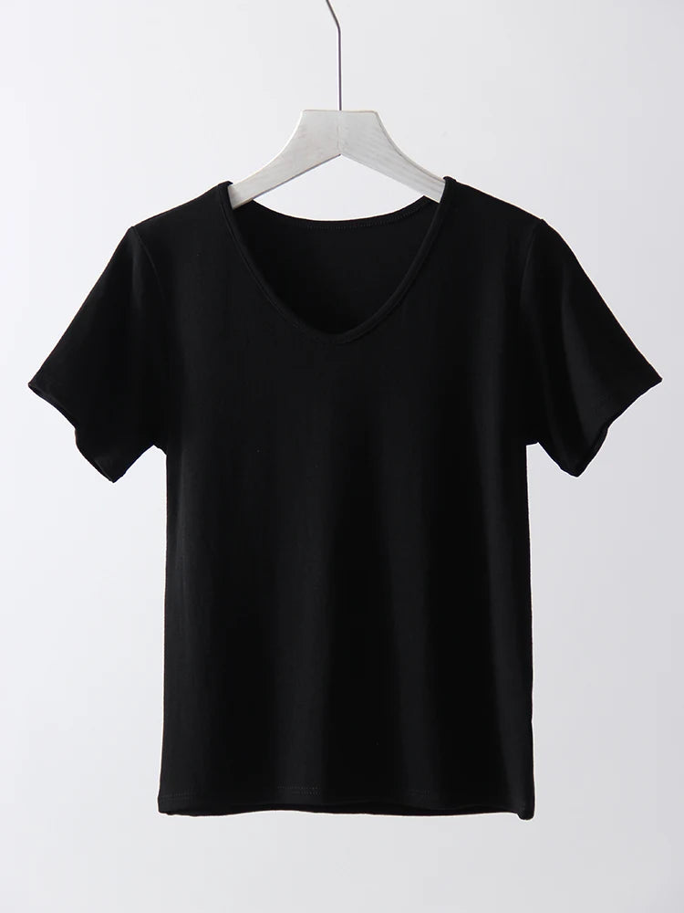 2025 Women’s Slim Fit V Neck Modal T-Shirt Summer