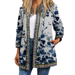 Vintage Y2K Ethnic Cardigan Printed Jacket Coat with Pockets