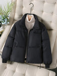 Women Short Loose Puffer Jacket Thick Winter Warm Outerwear