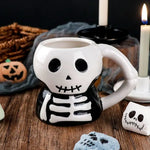 Halloween-Tasse aus Keramik mit handgezeichnetem Design, große Kapazität