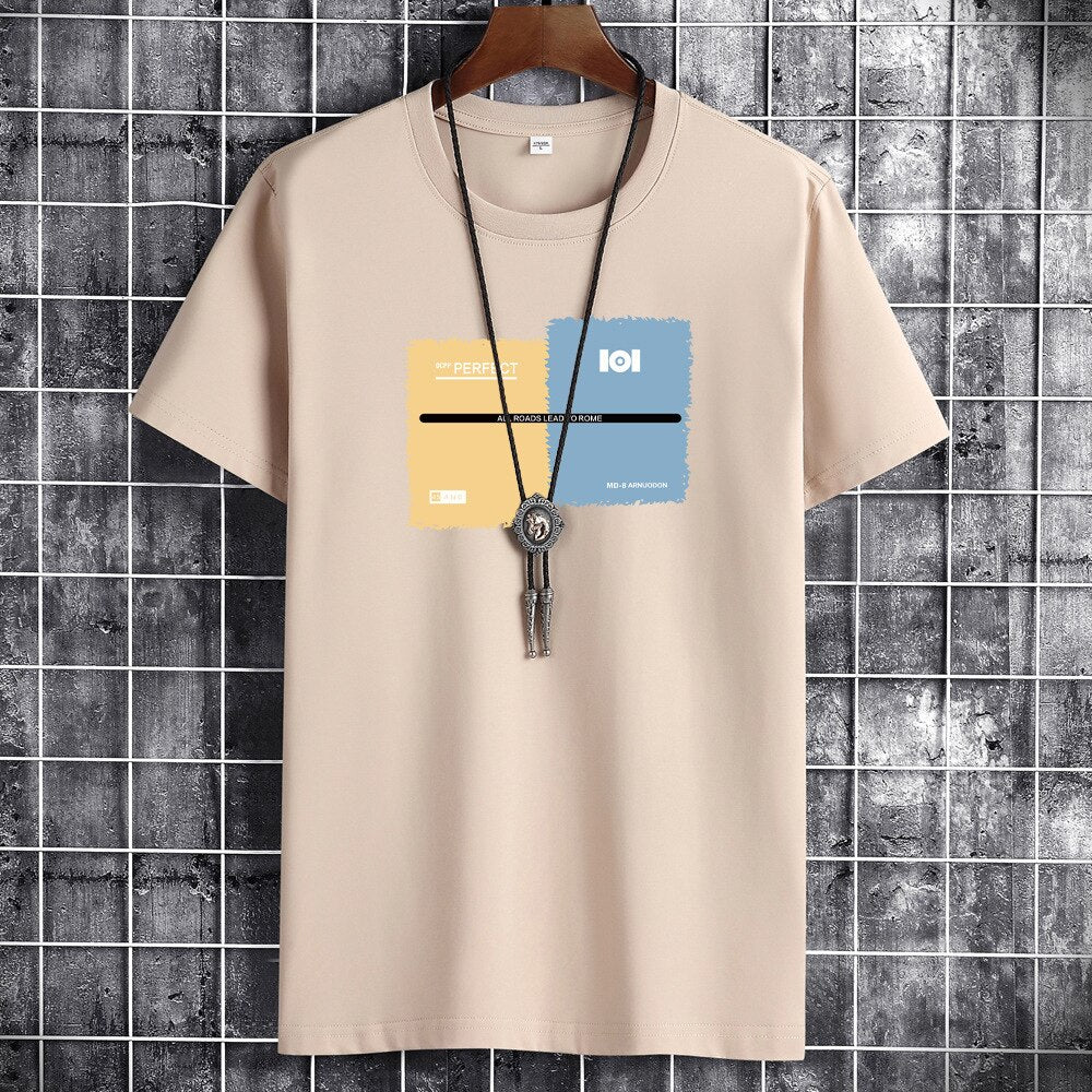 Summer Men Tops Plus Loose Short Sleeve Cotton Man Casual - xinnzy