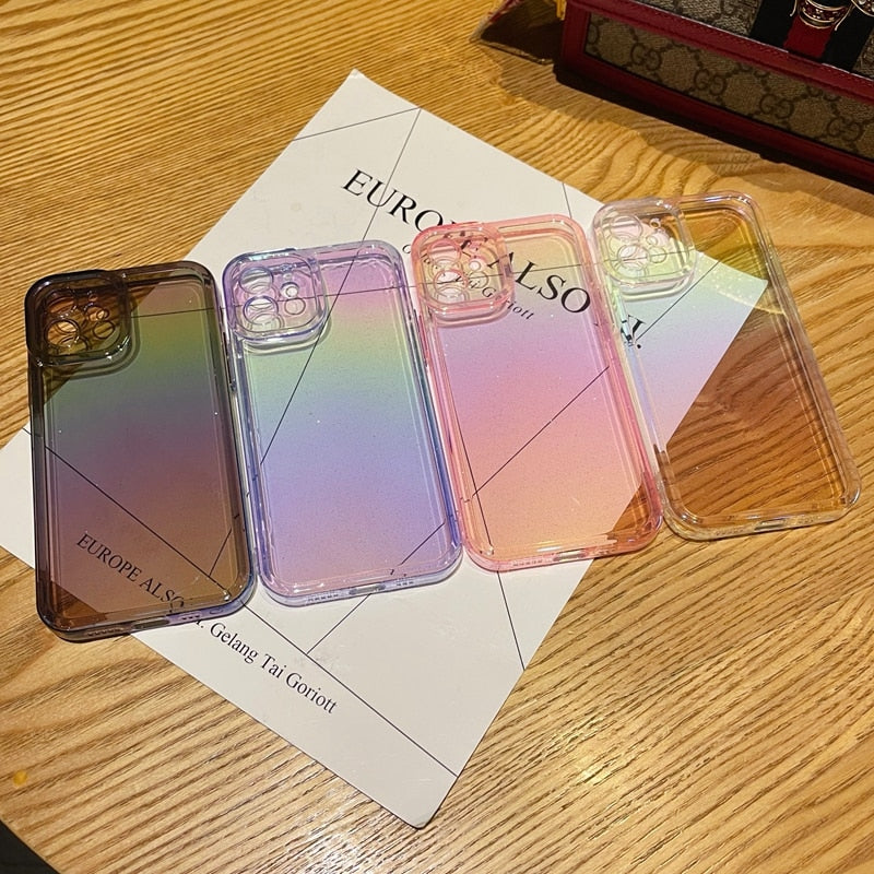 Phone Case Rainbow Silicone For iPhone 11 12 13 14 Pro Max X Xs Max XR