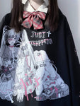 Harajuku Anime Hoodies Women Goth Streetwear Cartoon Print Y2k