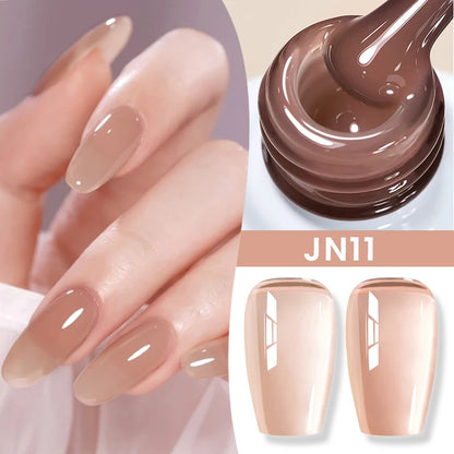 Jelly Nude Gel Nail Polish 10ml Light Pink Peach Translucent Color UV