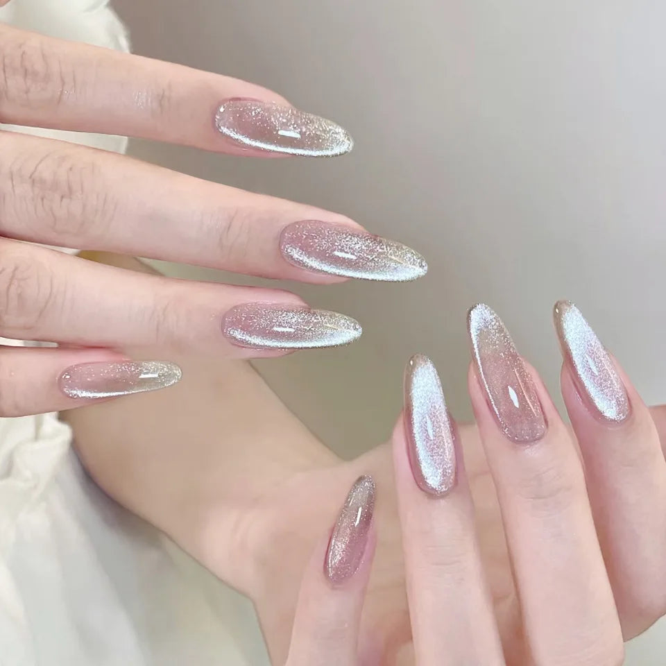 Shimmery Glass Nails