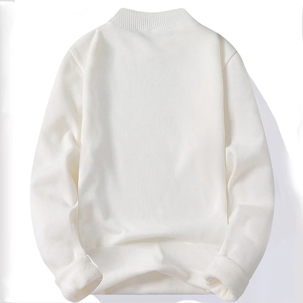 Mens Fleece Lined Mock Neck Sweater Thick Warm Knit Pullover