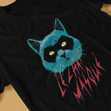 Katzenliebhaber Herren T-Shirt Le Chat Masque Markantes Polyester T-Shirt Harajuku Streetwear Hipster