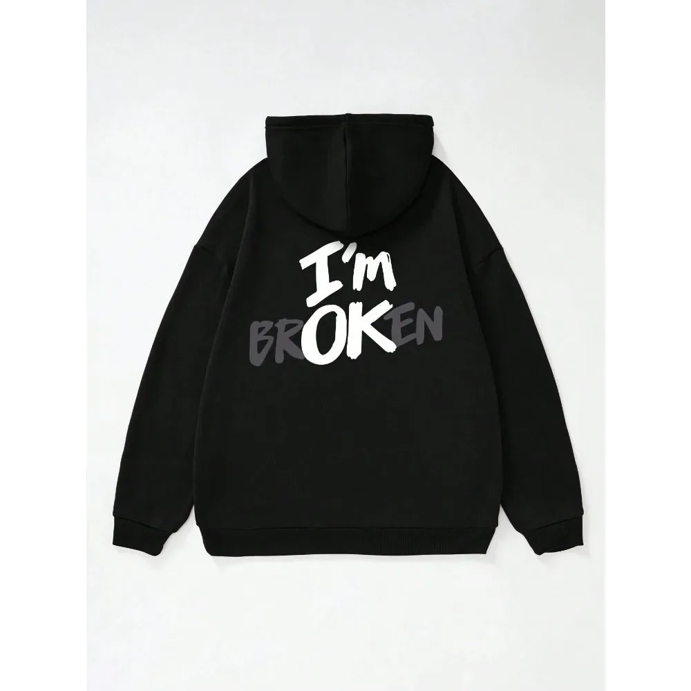 Men IM OK Deadpool Hoodie Y2K Hip Hop