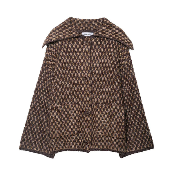 Short Knit Jacket Women Button Up Cardigan Fall Winter 2025 Coat