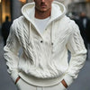 Mens Thick Knit Hoodie Sweater Drawstring Loose Fit Winter Warm