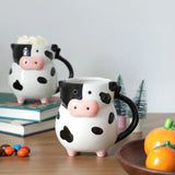 Cute Cartoon Cow Ceramic Mug Perfect for Cozy Mornings