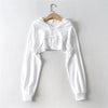 Female Hoodie Personality Irregular Crop Ultra Short Style Long Sleeve