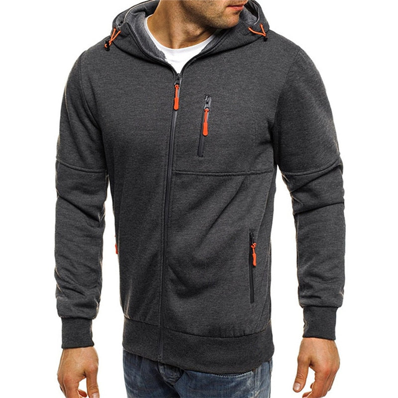 Men Sweatshirts Hooded Coats Casual Zipper Tracksuit Fashion Outerwear