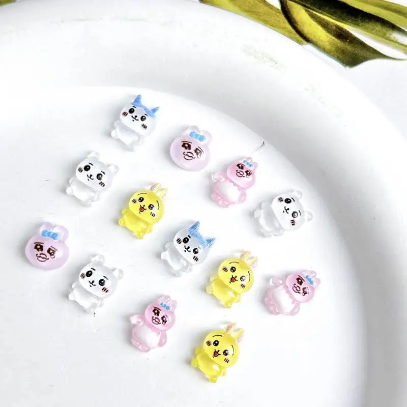 30PCS Cartoon Anime Character Nail Art Decorations Funny Rabbit