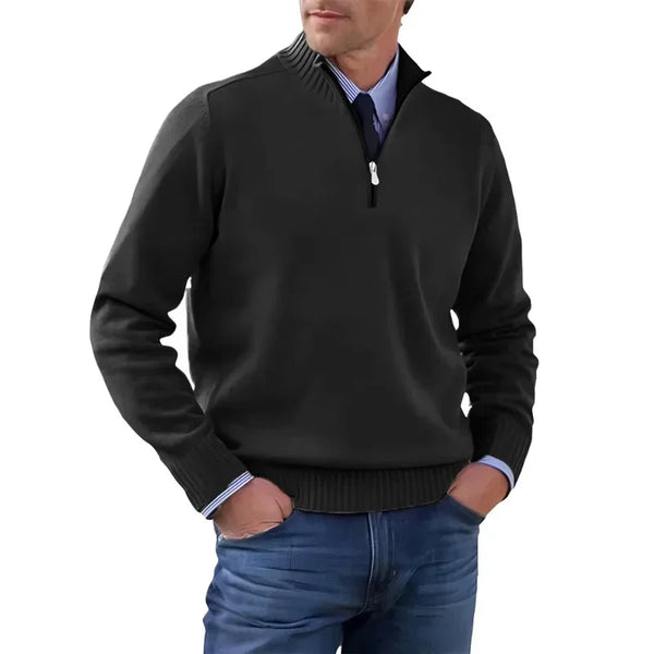 Mens Half Zip Turtleneck Sweater Knit Pullover Warm Jacket Coat