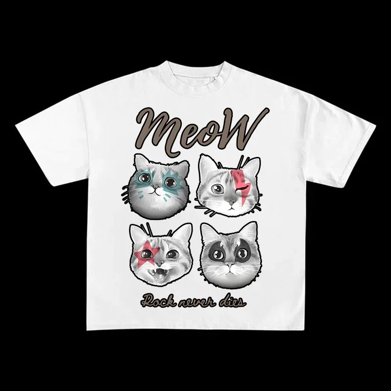 Summer Cotton T-shirt Men Fun Cute Print Comfortable Casual Top