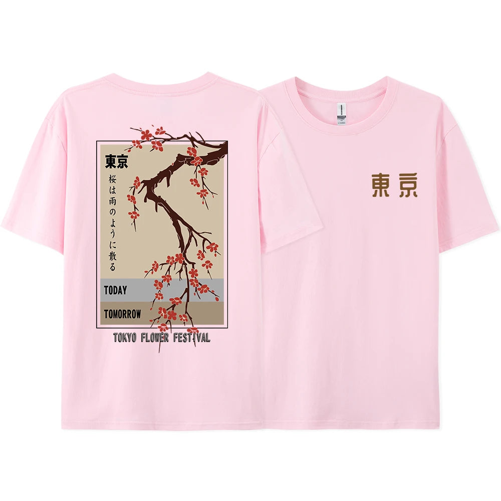 Today Tomorrow Tokyo Flower Festival T Shirt Unisex Fashion O-Neck
