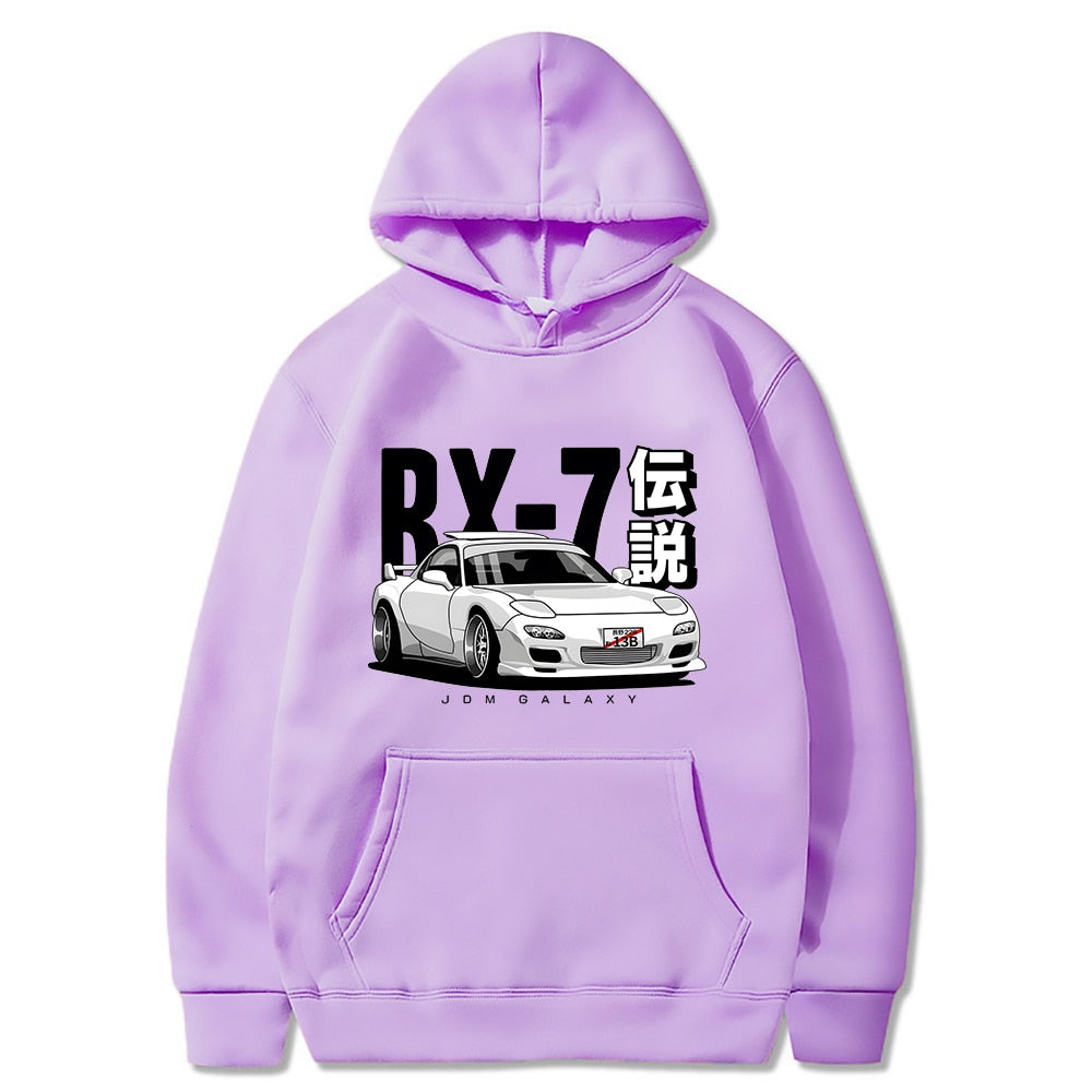 Men Hoodies Harajuku RX7 FD Drift Japanese Cars Casual