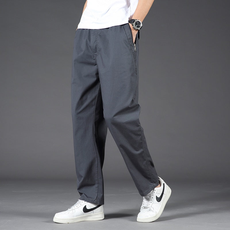 Men Casual Cargo Pants Four Seasons Cotton Men Trousers Multi Pockets Loose Straight - xinnzy