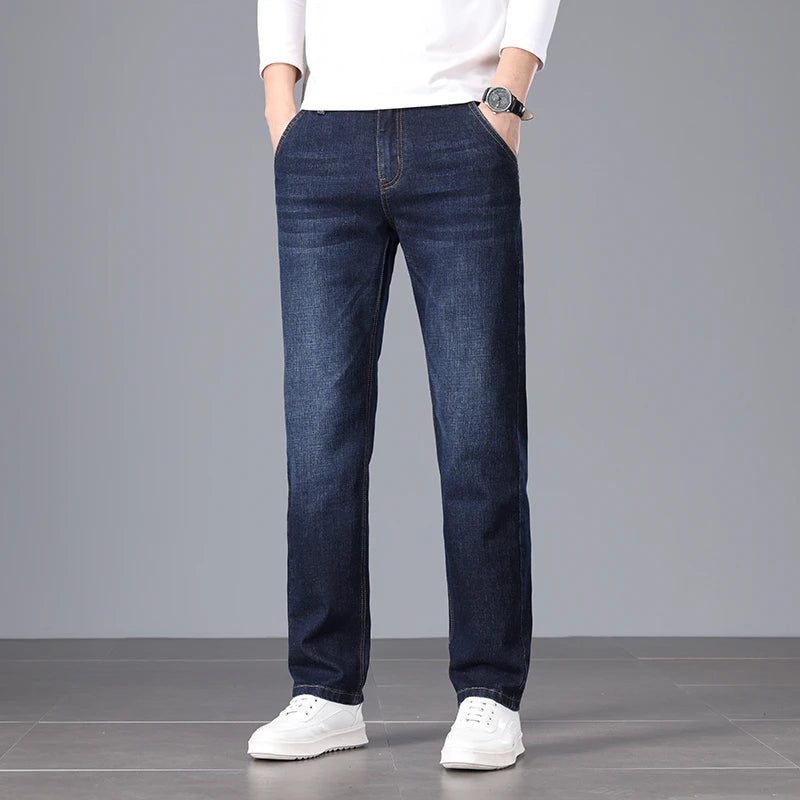 Men's Thick Denim Jeans Straight Fashion Pants