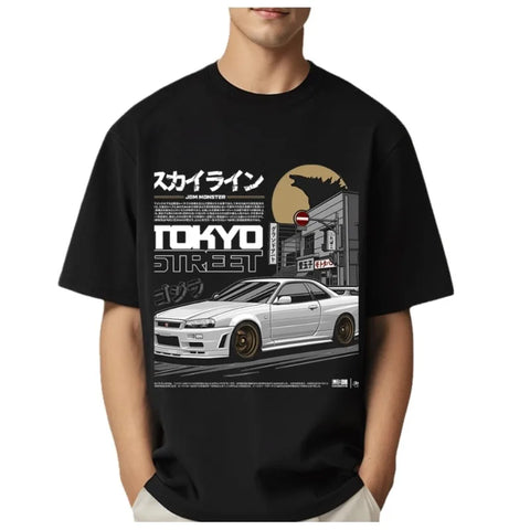 Niss-GTR Drift Car Graphic Men's T-Shirt Casual