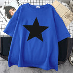 Five-Pointed Star Print Tee Top Tee Shirts Oversized