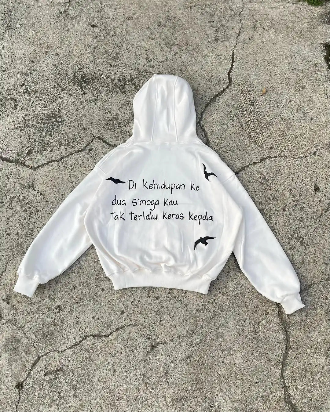 Fashionable 2025 Abstract Print Hoodie Men’s Casual White Top