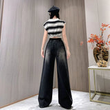 Elastic Denim Full-length High-waist Jeans For Curvy Women Autumn