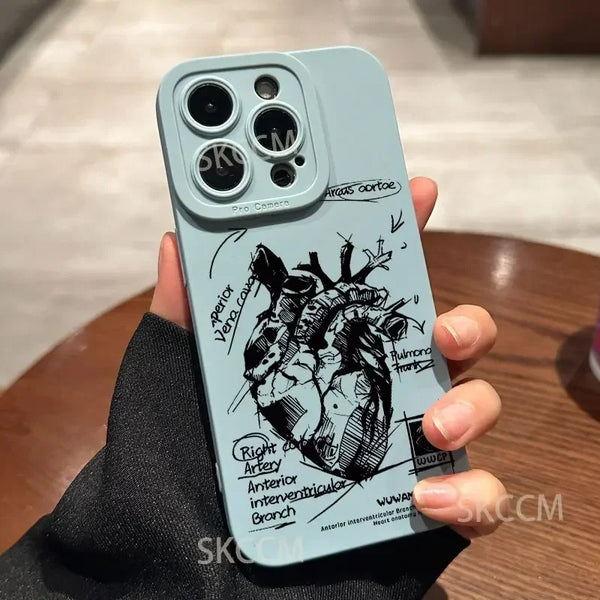 Creative Cardiovascular model Heart Medical Silicone Phone Case