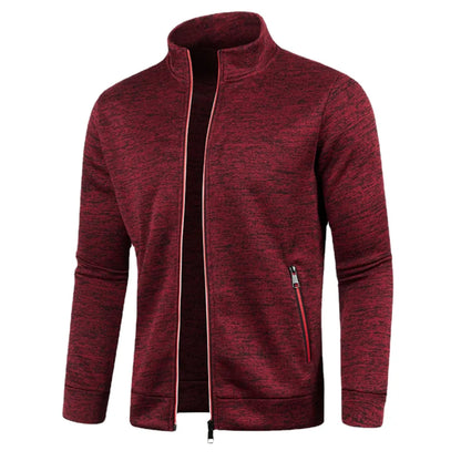 Herbst- und Winterjacke für Herren, lässig, einfarbig, Rollkragenpullover