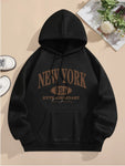 Drawstring Long Sleeve Casual Hooded Sweatshirt