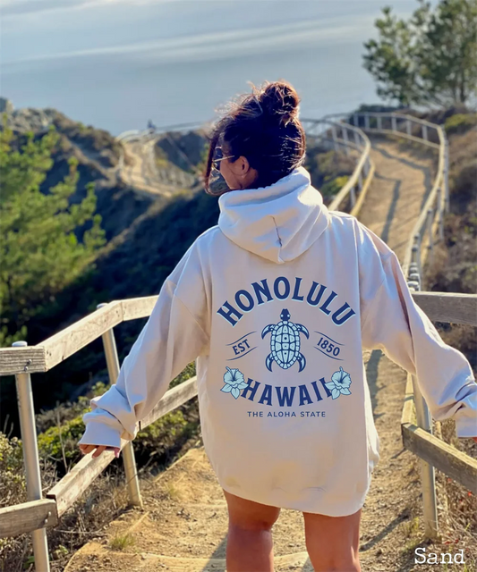 Hawaiian Hibiscus Flower Hoodie Honlulu Sweatshirt Women's Beach