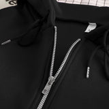 Brief Drucken Zip Up Hoodies Jacke Lässige Hip Hop Harajuku Streetwear Y2K Kleidung Tops