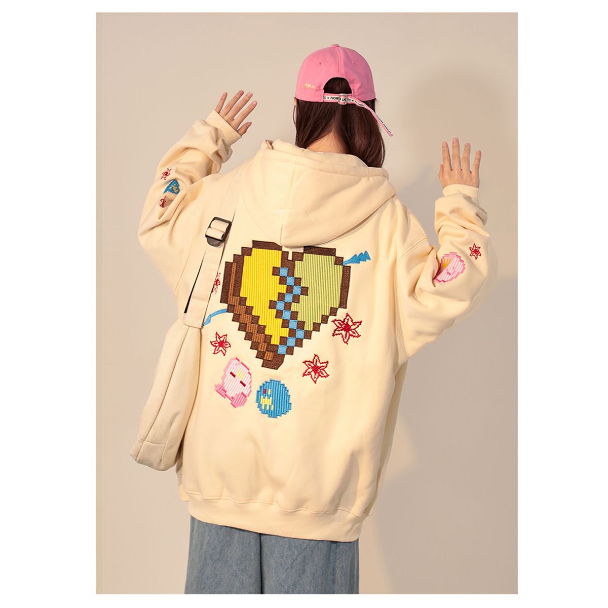 Streetwear Oversized Zip Up Hoodies Women Anime Cartoon Sweatshirts Hippie - xinnzy