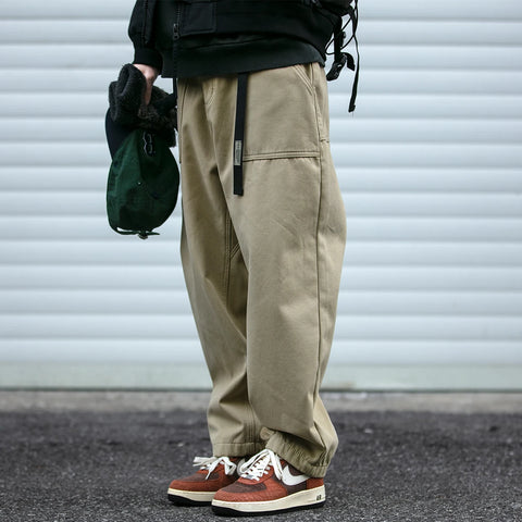 Harajuku Cargo Pants for Men Thick Fleece Streetwear