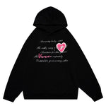 Women Heart Letter Print Oversize Hoodie Streetwear