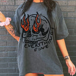 Everything is Fine Shirt Retro Grunge Shirt Sarcastic Shirt Funny Skeleton