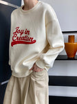 Retro Letter Embroidery Printed Sweater Coat Women Pullovers