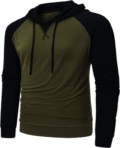 Men Hoodies Sweatshirts Long Sleeve Solid Lightweight Casual