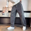 Mens Sherpa Fleece Pants Straight Leg Thick Pockets Winter Casual